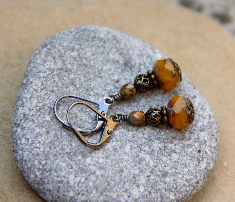 yellow and orange earrings