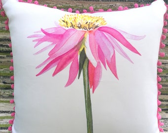 Original watercolor - Flower cushion cover