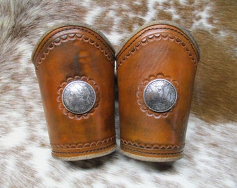 Classic Cowboy Leather Roping Cuffs with Antique finish...READ ENTIRE LISTING!
