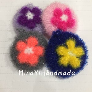 Eco-friendly Multi Purpose Dishcloth, Scrubber/Scrubby, Susemi (수세미) - Solid Flower