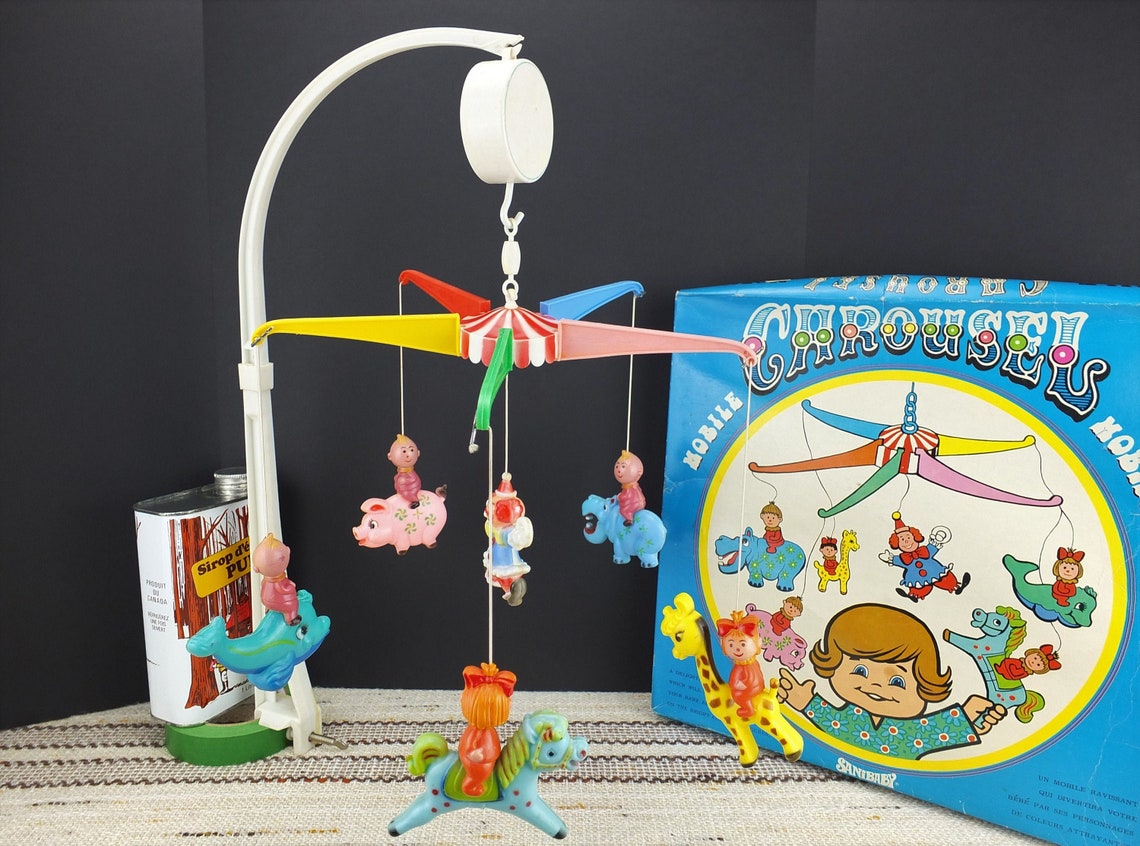 Very RARE Vintage 1970's Baby Crib Musical Mobile Carousel Etsy