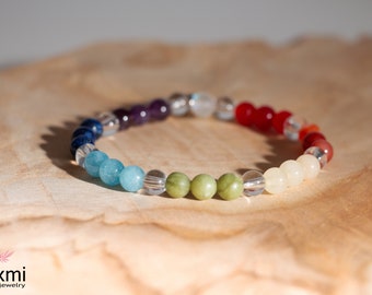 Chakra healing bracelet with mixed gemstones, Yoga Jewelry, Chakra Jewelry, Healing Jewelry, Spiritual Jewelry