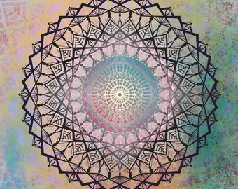 Mandala of Love "Anahata", Sacred Geometry, Mandala Art, Yoga Art