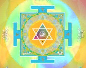 Jupiter "Guru" Yantra, Planetary Yantras, Vastu, Healing Arts, Spiritual Home, Sacred Geometry, Positive energy