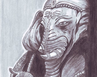 Lord Ganesha "Remover of Obstacles" drawing