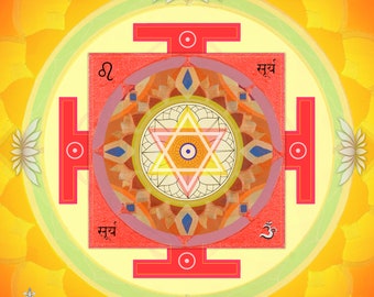 Sun "Surya" Yantra, Planetary Yantras, Vastu, Healing Arts, Spiritual Home, Sacred Geometry, Positive energy