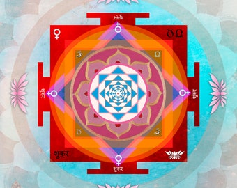 Venus "Shukra" Yantra, Planetary Yantras, Vastu, Healing Arts, Spiritual Home, Sacred Geometry, Positive energy