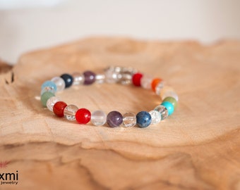 Chakra healing bracelet with mixed gemstones, Yoga Jewelry, Chakra Jewelry, Healing Jewelry, Spiritual Jewelry