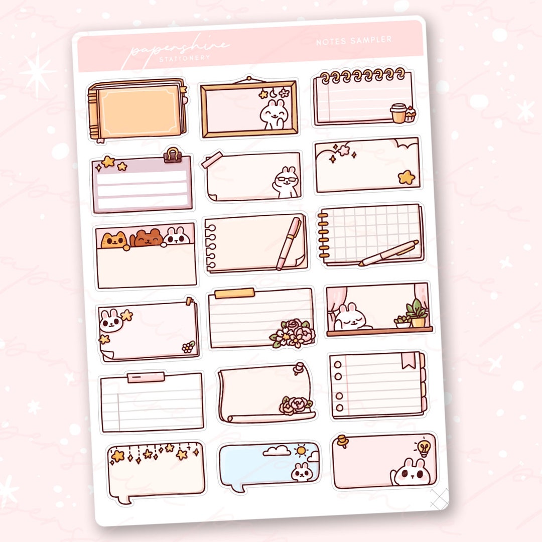 Notes Sampler Stickers Unique Cute Hand Drawn Journaling and Planner ...