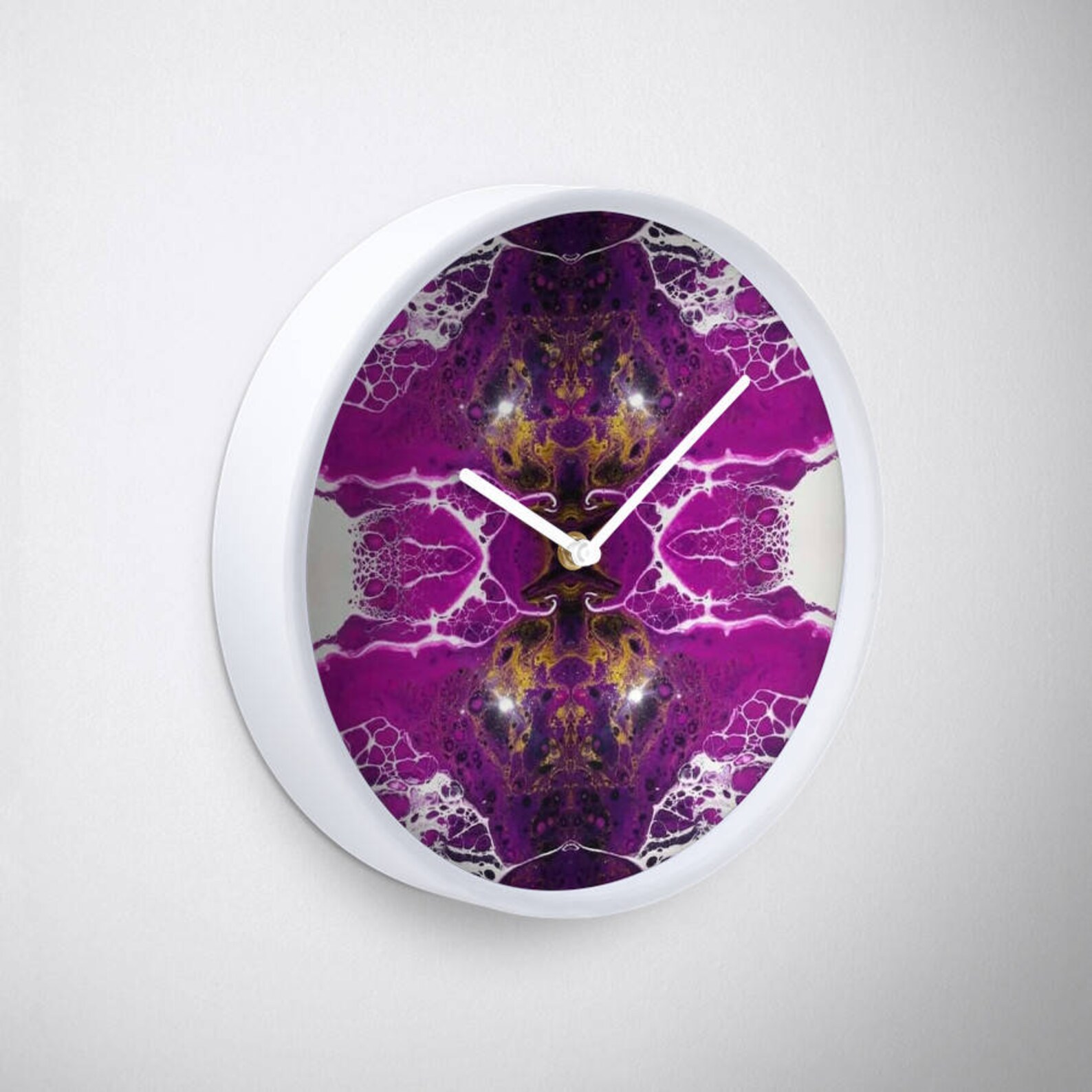 Pink Fluid Painting Clock wall Clock, Art, Unique Wall Clock, Paint