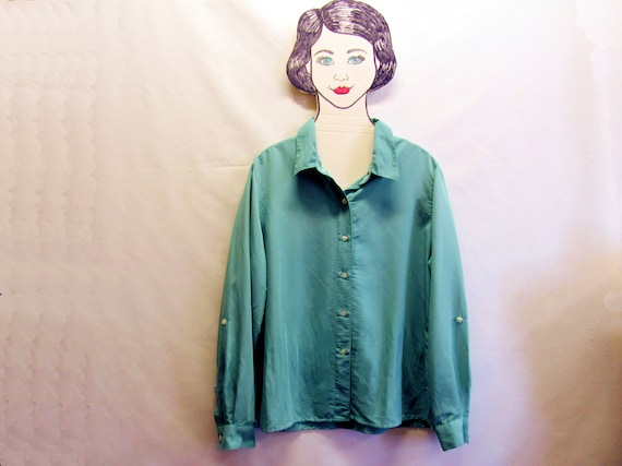 Silk White Stag Blouse 1980s