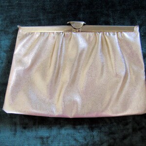 1960s Gold Lame Leather Evening Shoulder Bag/Clutch image 2