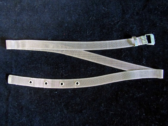 Skinny Belt 1960s Woven Gold Metal - image 1