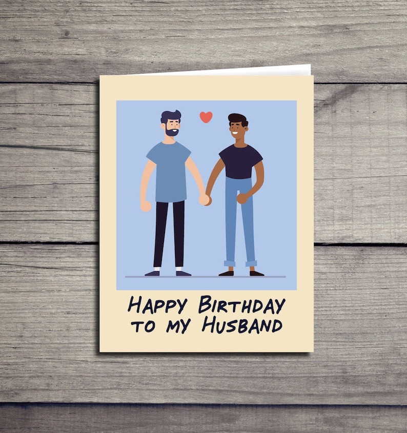 happy birthday husband gay pride card etsy