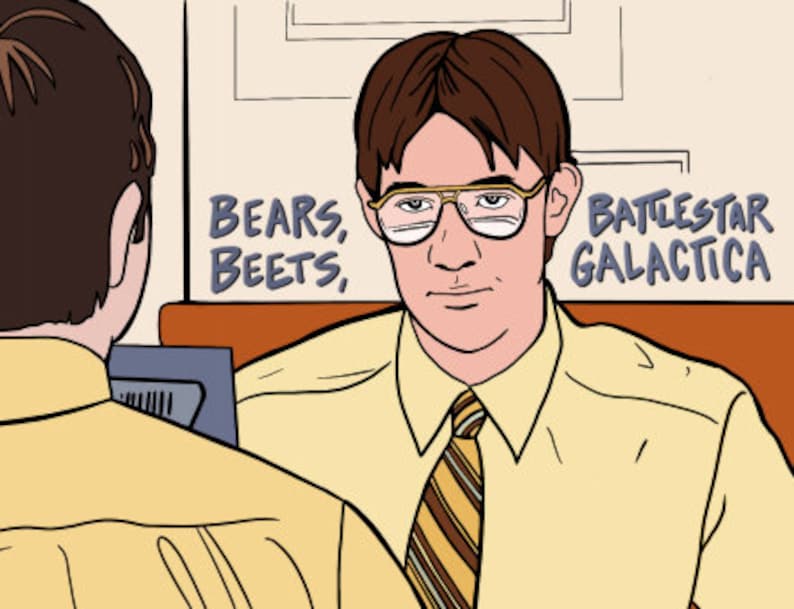Bears Beets Battlestar Galactica Print The Office US Etsy