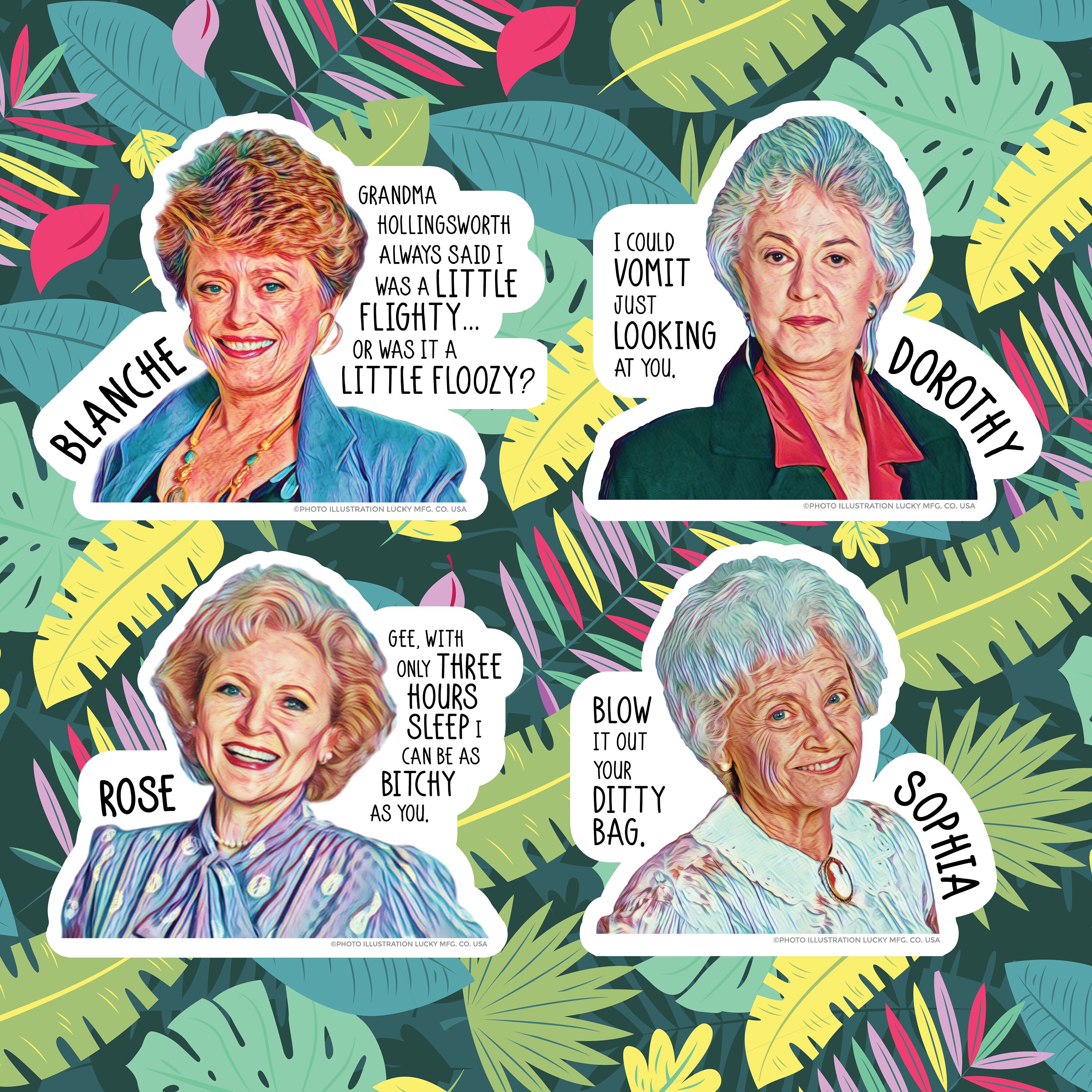 Golden Girls Sticker Sheet || Set of 4 Stickers || Blanche || Sophia …