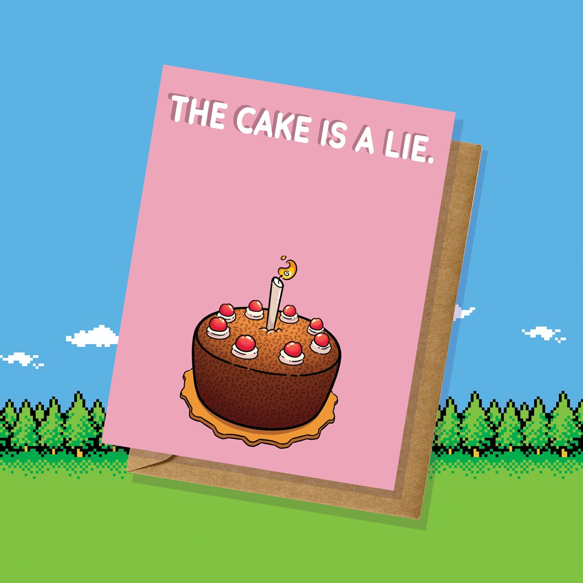 Portal The Cake Is A Lie Greeting Card Birthday | Etsy