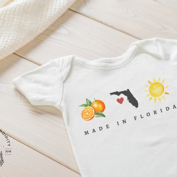 Made In Florida Baby Onesie®, Florida Onesie, State Baby Bodysuit, Cute Baby Onesie, Unisex Bodysuit, Baby Shower Gift, Boho Onesie