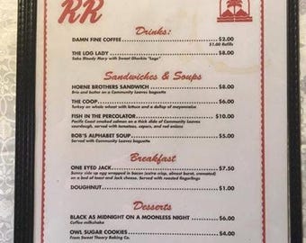 twin peaks diner menu