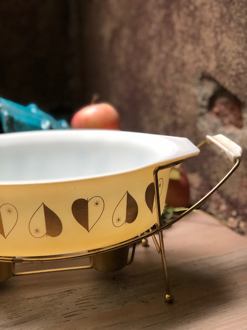 Vintage Pyrex Golden Hearts Pattern Etsy