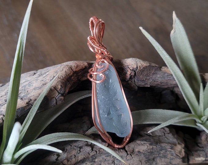 Featured listing image: Wire-wrapped Seaglass Pendant