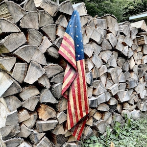 American Flag Chainsaw Carving