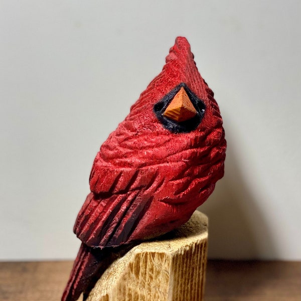 Cardinal Chainsaw Carving