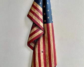 American Flag Chainsaw Carving