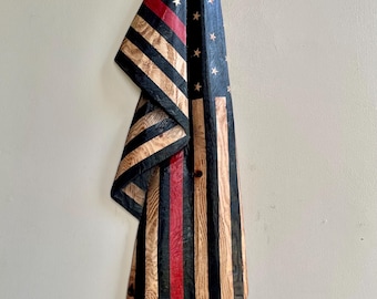 Firefighter Flag Chainsaw Carving