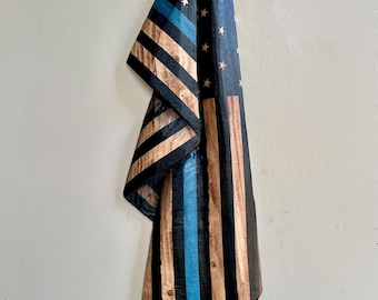 Law Enforcement Flag Chainsaw Carving