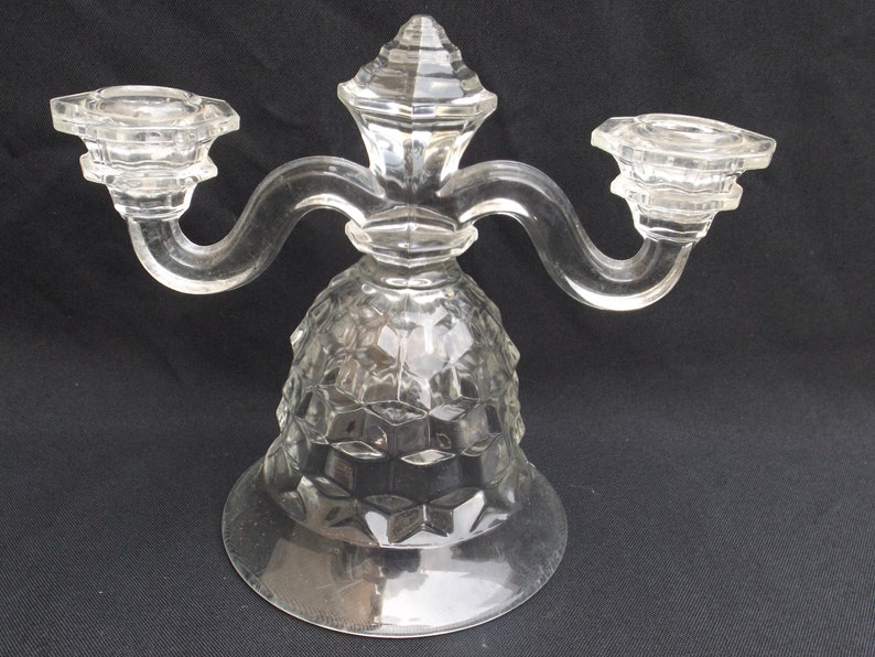 Fostoria American Clear Double Candlestick PERFECT!