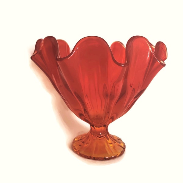 Handkerchief Orange Glass Vase Etsy