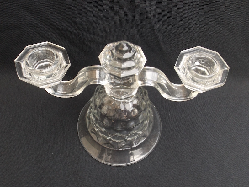 Fostoria American Clear Double Candlestick PERFECT!