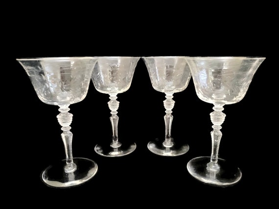 Libbey NORMANDY Cut Floral Champagne/Tall Sherbet 