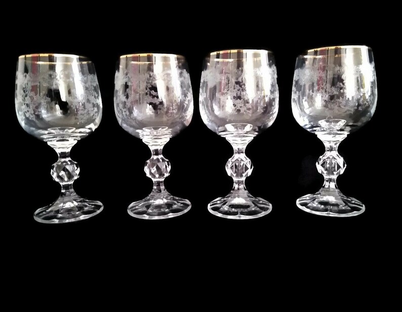 Queen's Lace by Bohemia CrystalCrystalex Set of 4 Wine Glasses Gold