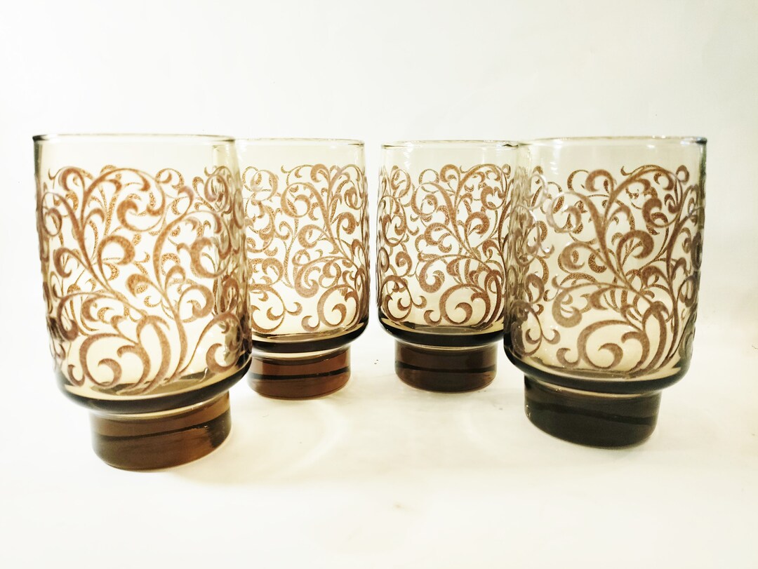 Vintage Prado by LIBBEY GLASS COMPANY Set of 4 10 Oz Flat Tumblers Etsy