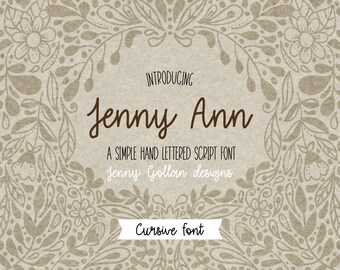 Hand Lettered Script Font Jenny Ann