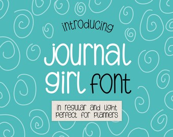 Hand Lettered Font Duo Journal Girl Regular and Light for Digital Planners