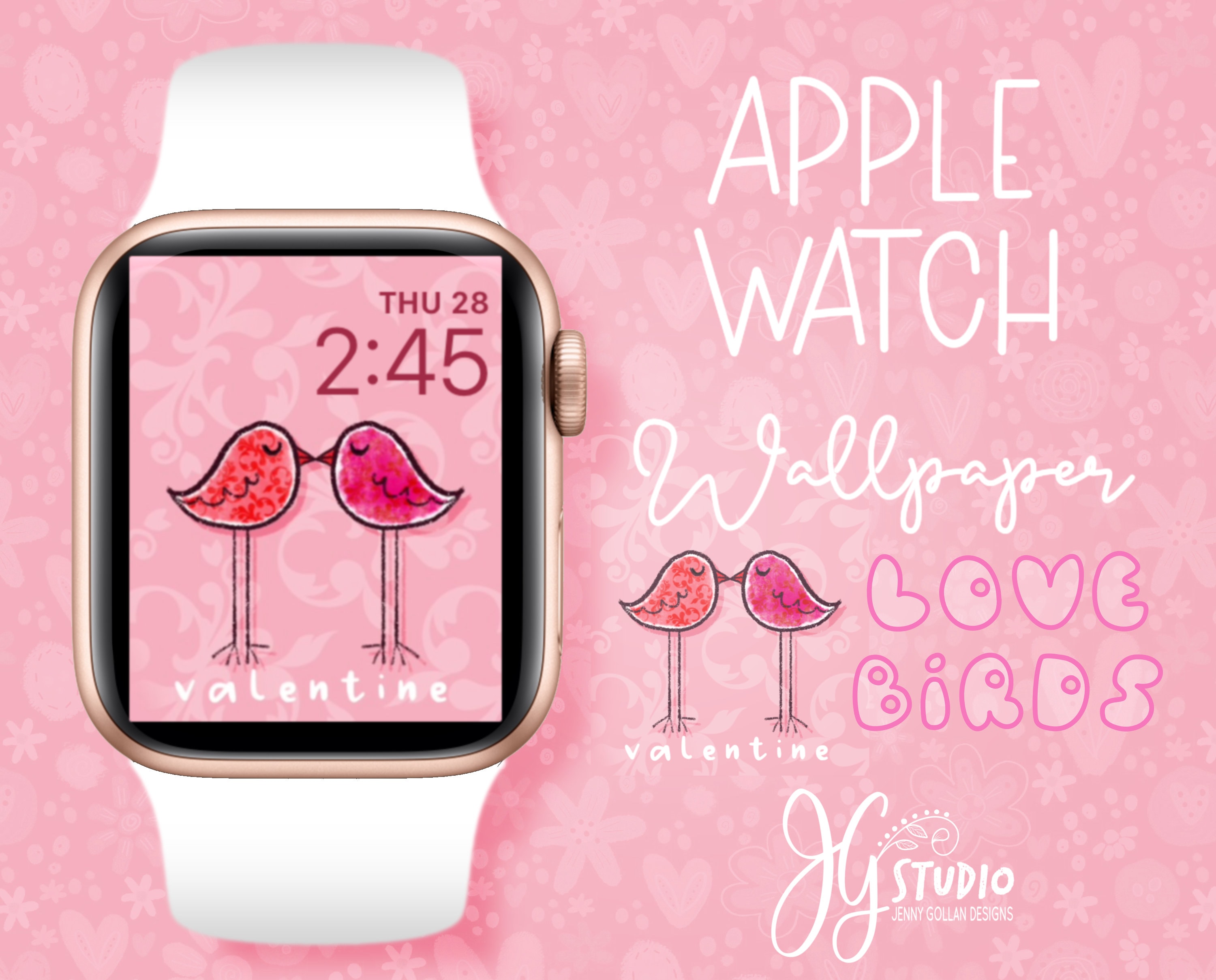 Buy Apple Watch Wallpaper Love Birds Original Valentines Day Art Online in  India - Etsy
