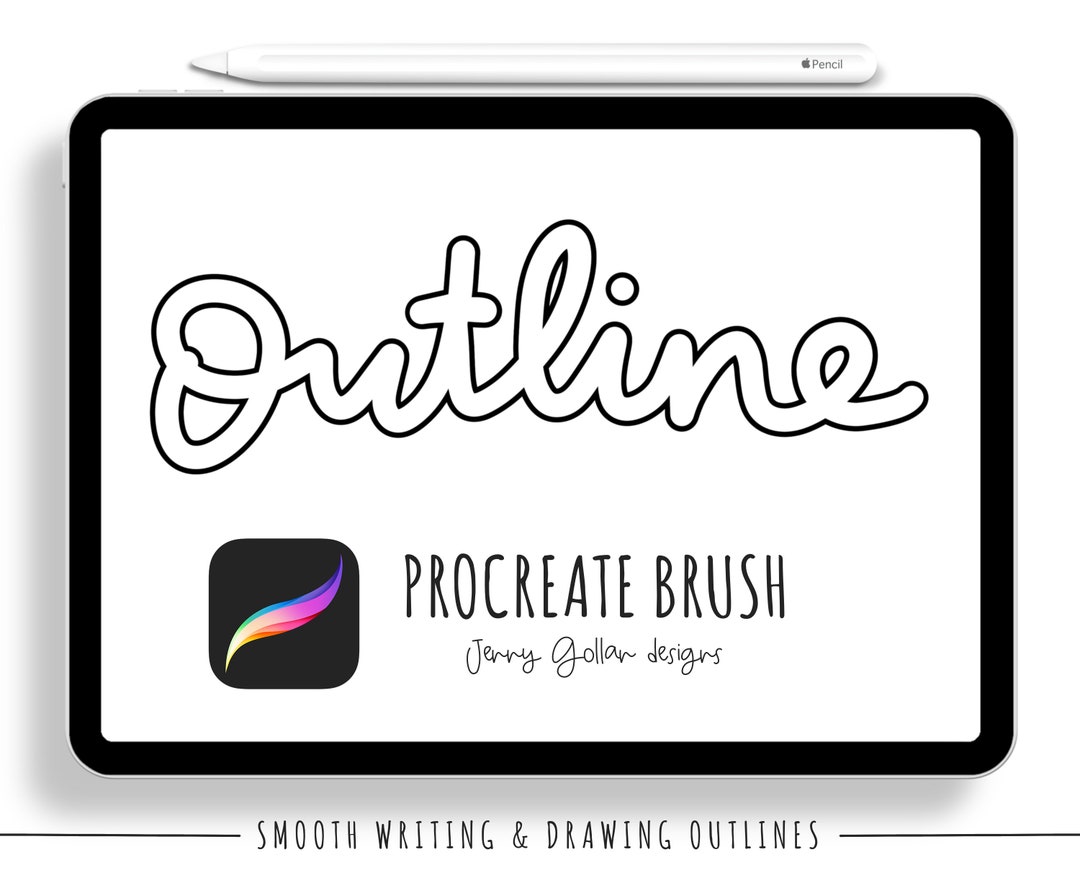 Procreate Outline Brush Lettering and Art Brushes for iPad Pro and ...