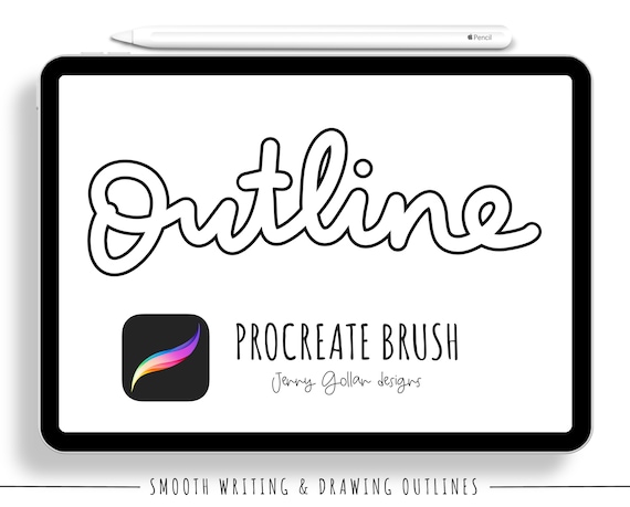 Procreate Outline Brush Lettering And Art Brushes For Ipad Pro Etsy