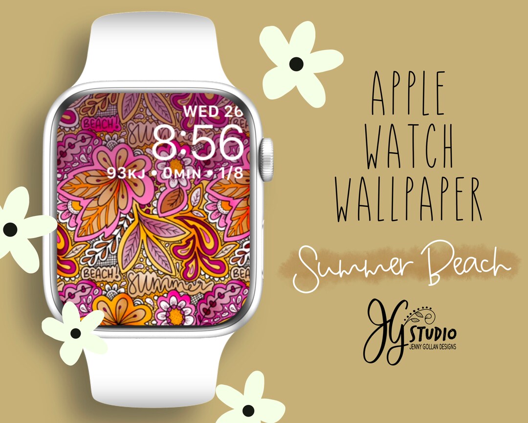 Apple Watch Wallpaper Summer Beach Original Art for Your Apple Watch Face - Etsy