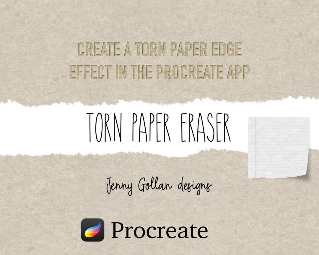 Procreate Lettering Torn Paper Eraser Brush for iPad Pro and Apple