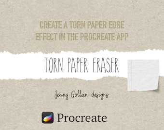 Procreate Lettering Torn Paper Eraser Brush for iPad Pro and Apple Pencil in the Procreate app