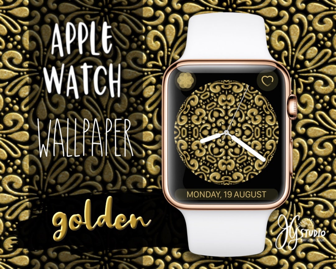 Apple Watch Wallpaper Golden Orignal Art for Your Apple Watch Etsy