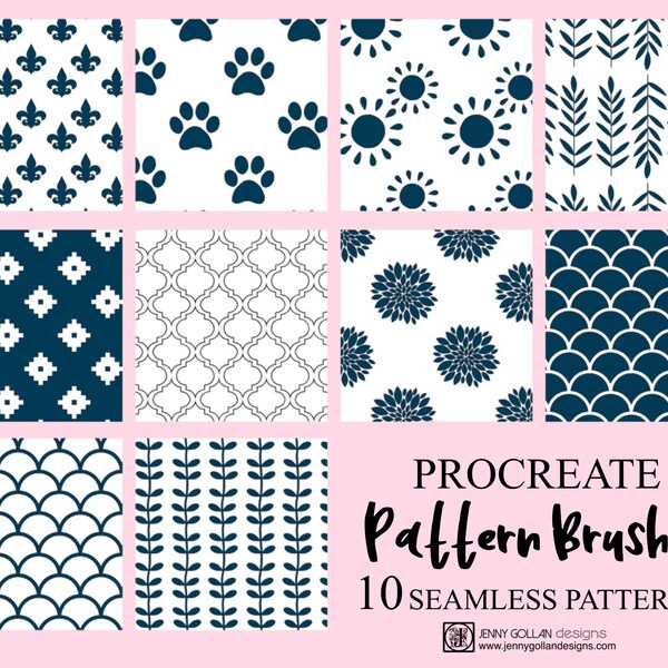 Procreate Brushes Seamless Pattern Brush Bundle Variety 2