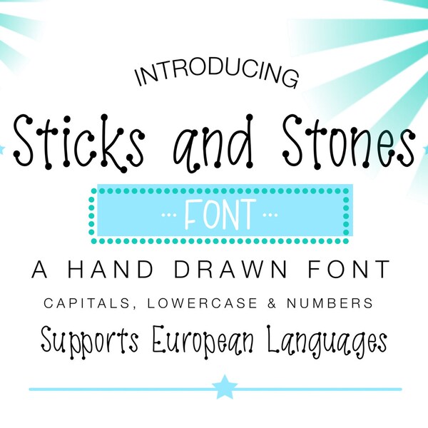 Hand Lettered Font Sticks and Stones