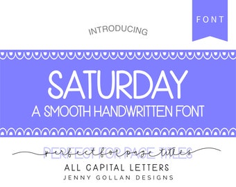 Hand Lettered Font Saturday for iPad Tablet and Computer Digital Planner Typeface Goodnotes