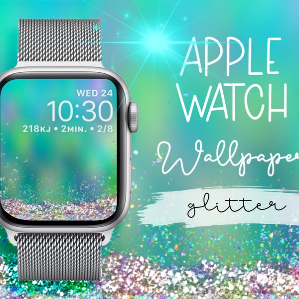 Glitter Christmas New Year Apple Watch Wallpaper Instant Download Art for your Apple Watch