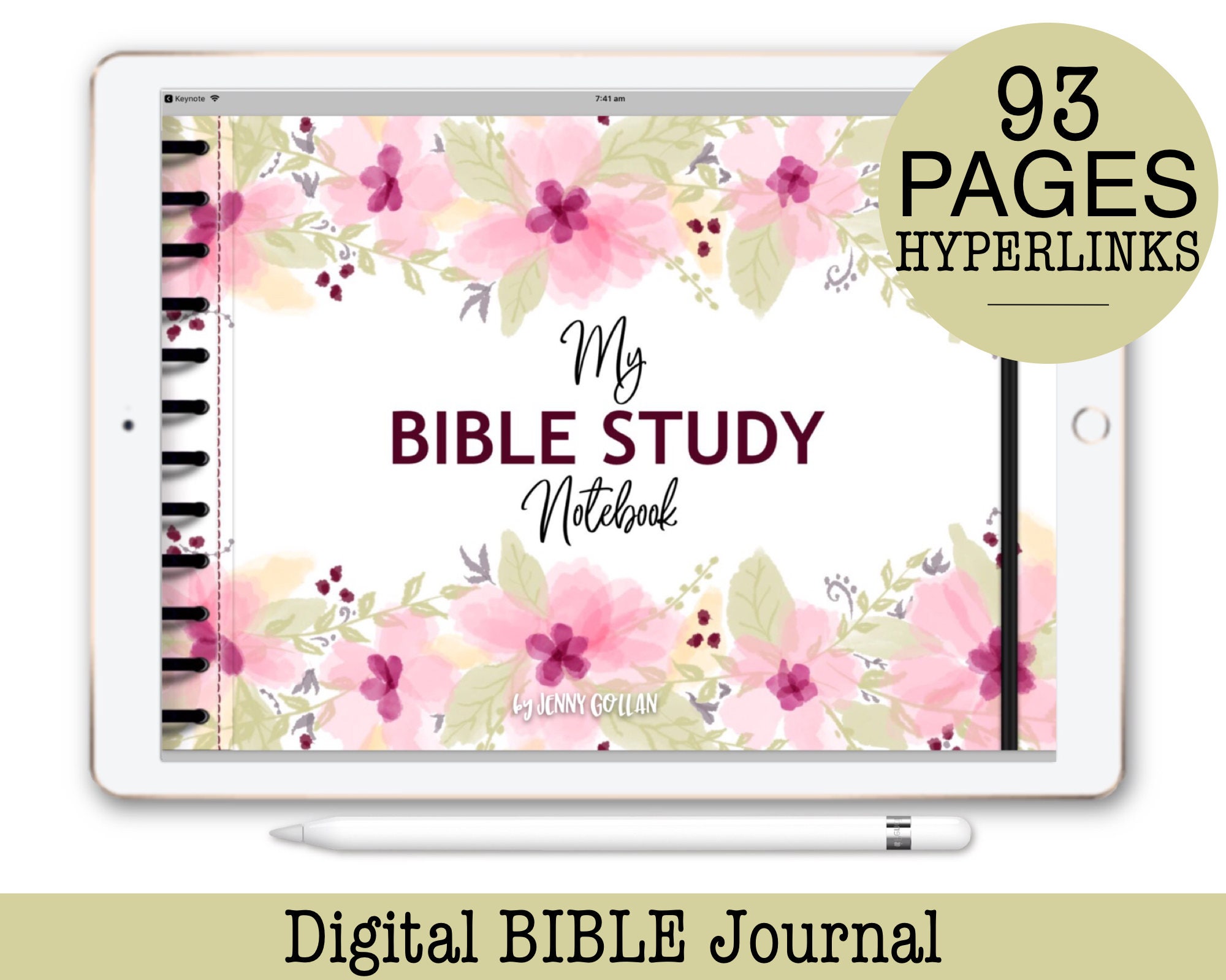 Digital Bible Study Journal Notebook for GoodNotes with Etsy
